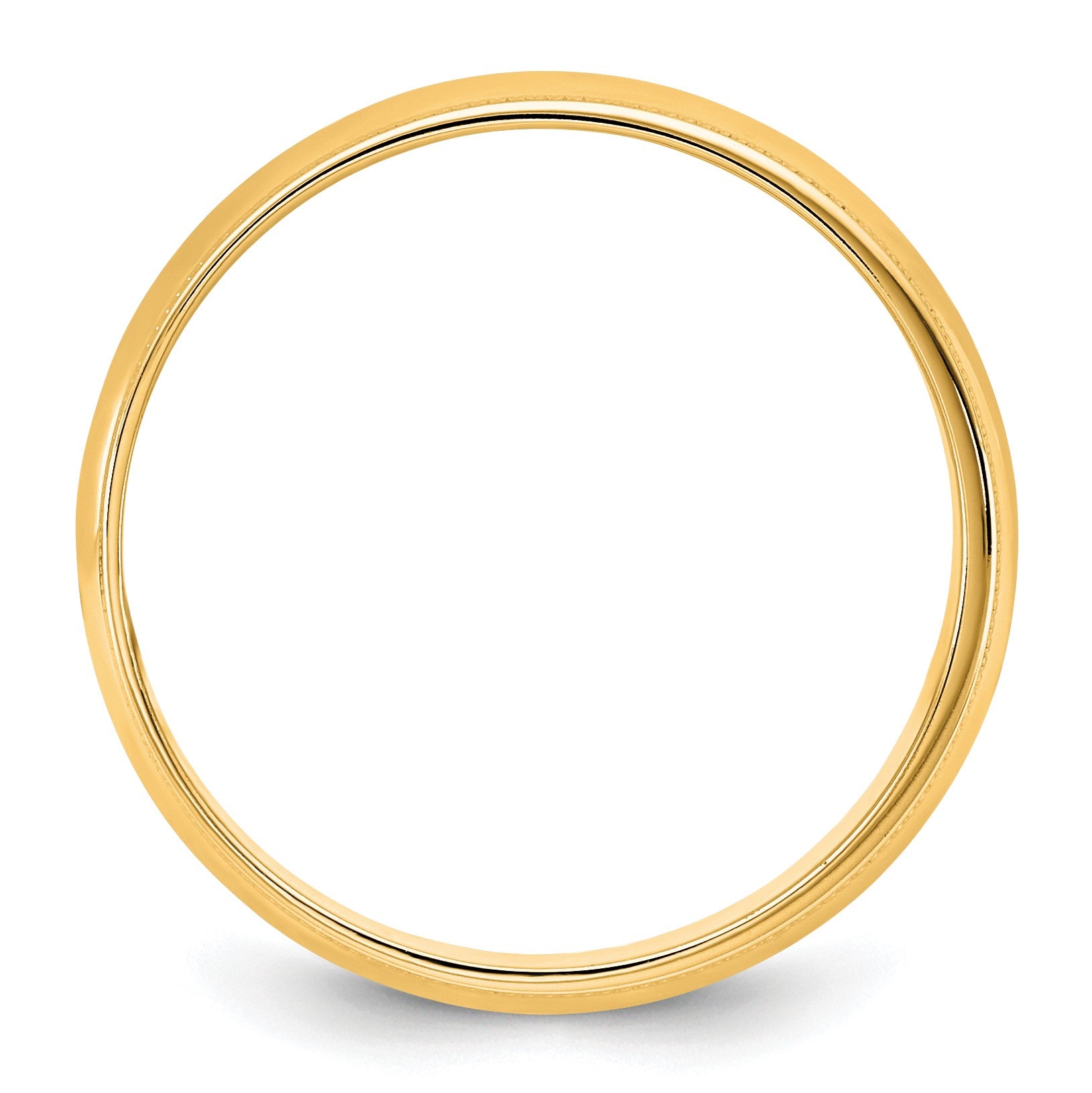 14KY 5.5mm LTW Milgrain Half Round Band Size 12