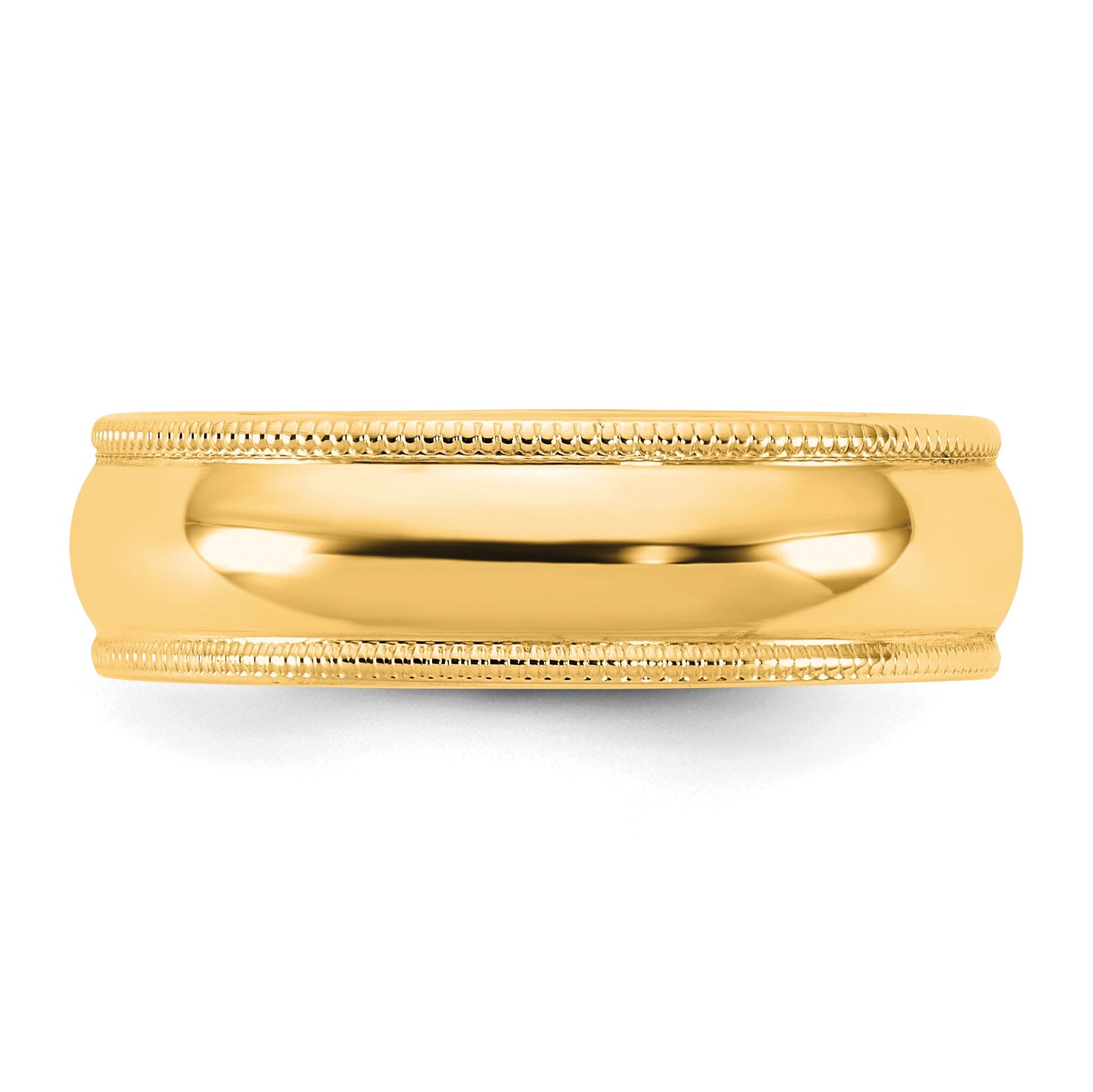 14KY 5.5mm LTW Milgrain Half Round Band Size 10