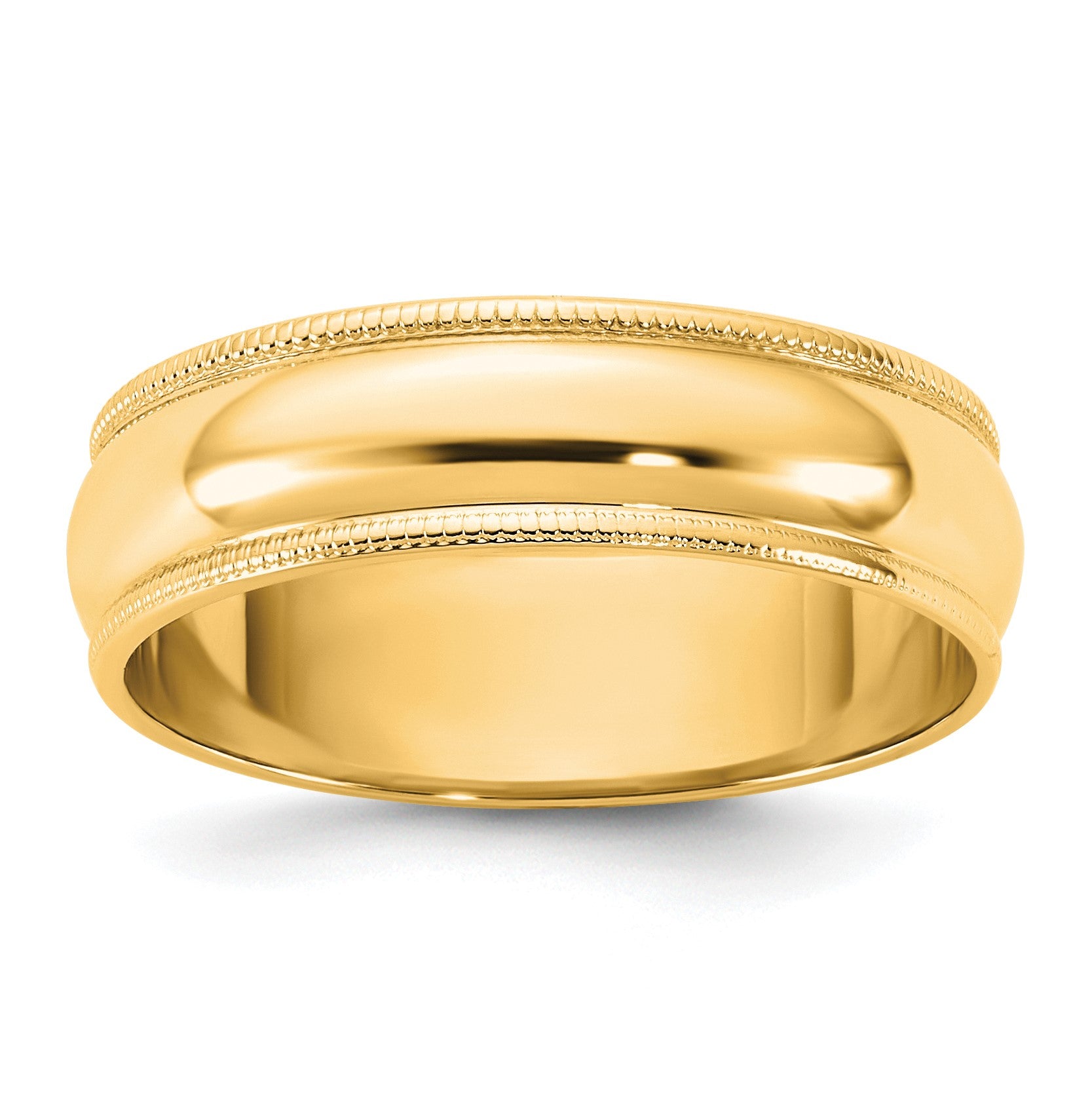 14KY 5.5mm LTW Milgrain Half Round Band Size 10