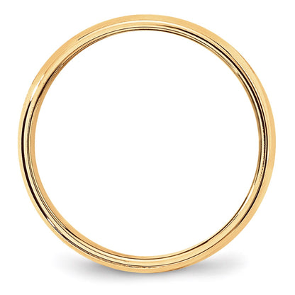 14k Yellow Gold 6mm Lightweight Milgrain Half Round Wedding Band Size 8.5