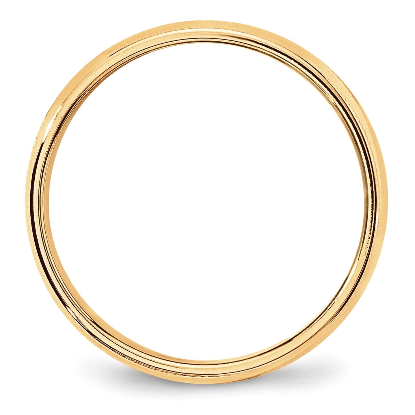 14k Yellow Gold 6mm Lightweight Milgrain Half Round Wedding Band Size 8