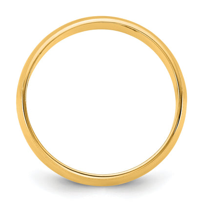 14KY 7mm LTW Milgrain Half Round Band Size 6
