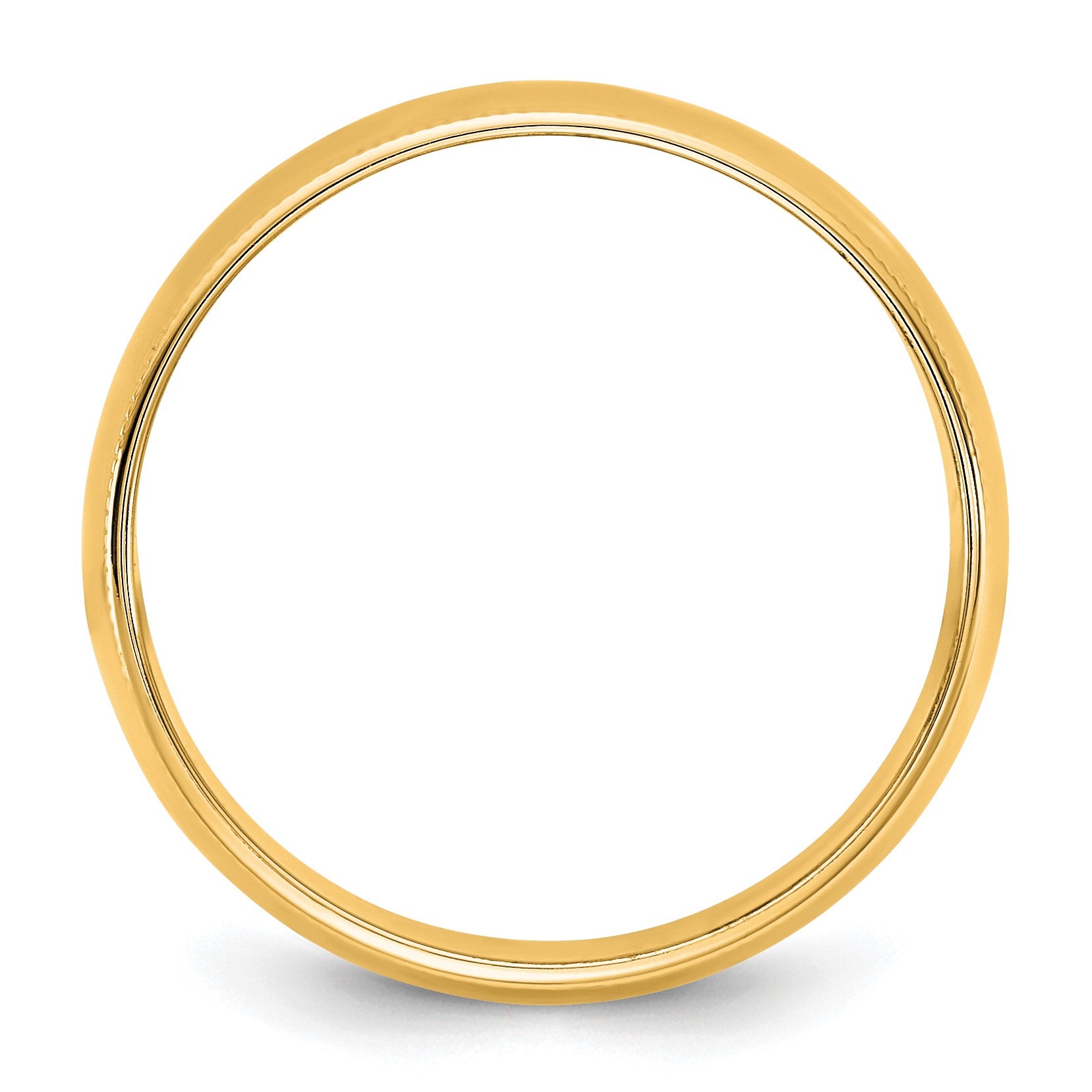 14KY 8mm LTW Milgrain Half Round Band Size 5