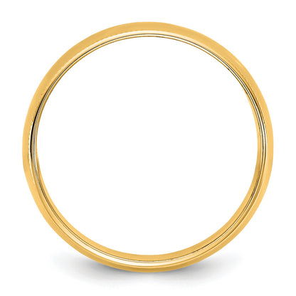 14KY 8mm LTW Milgrain Half Round Band Size 5
