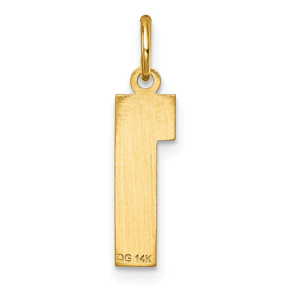14k Medium Diamond-cut Number 1 Charm