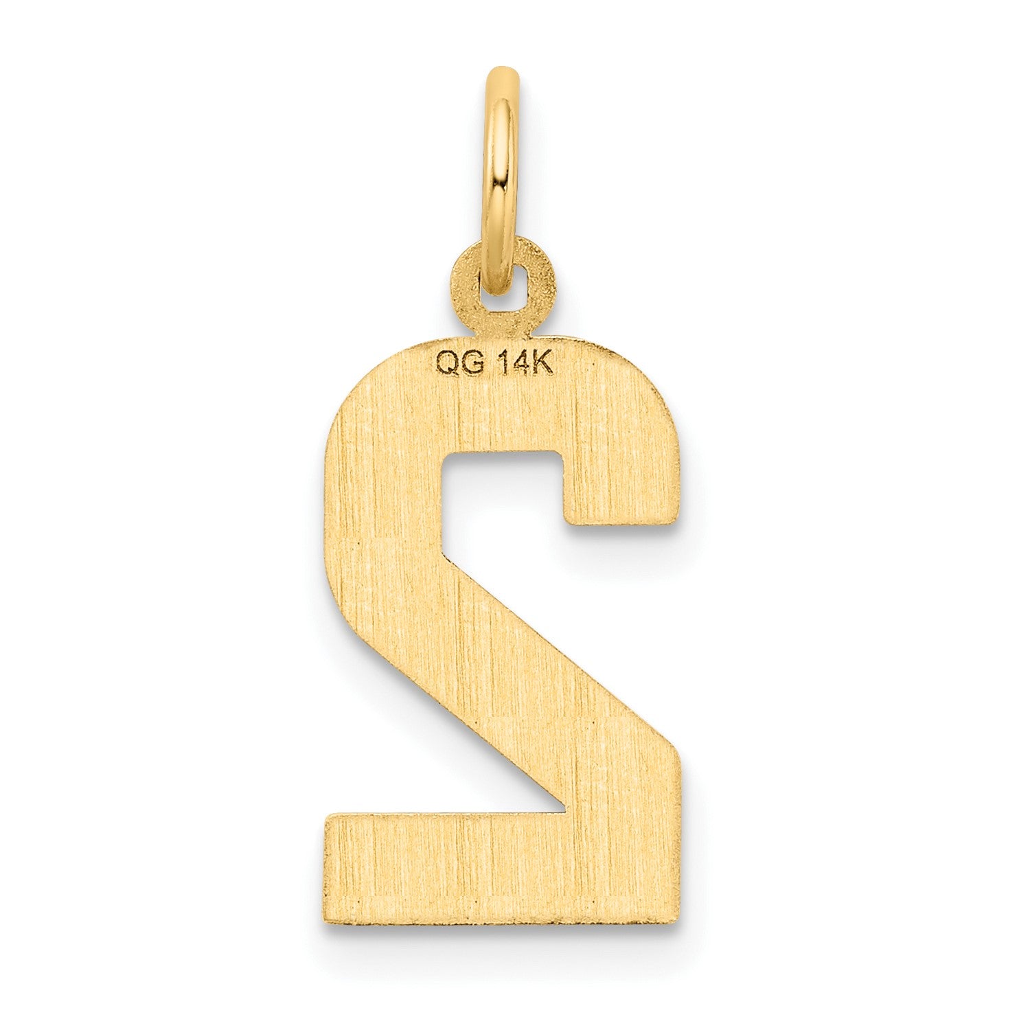 14k Medium Diamond-cut Number 2 Charm