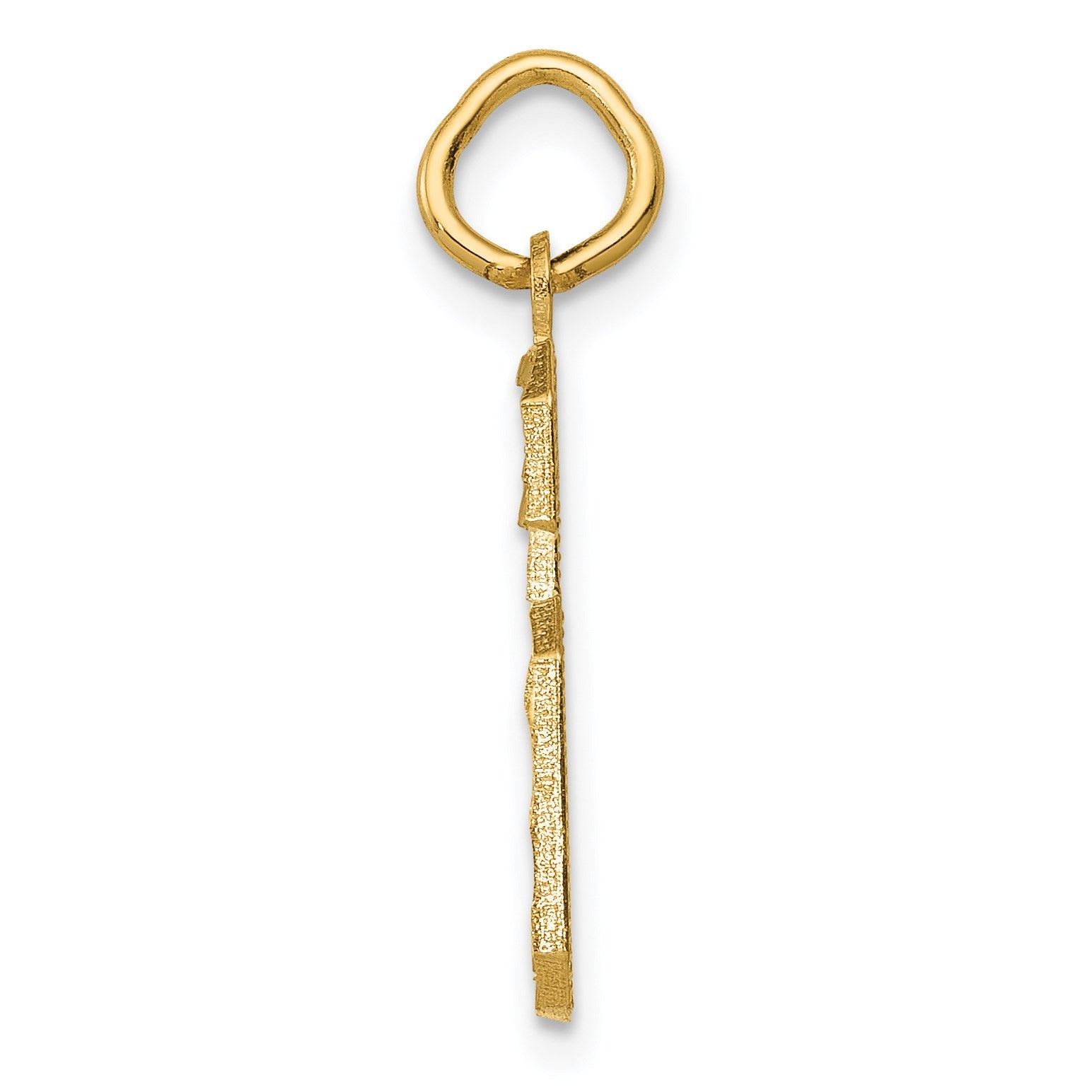 14k Medium Diamond-cut Number 6 Charm