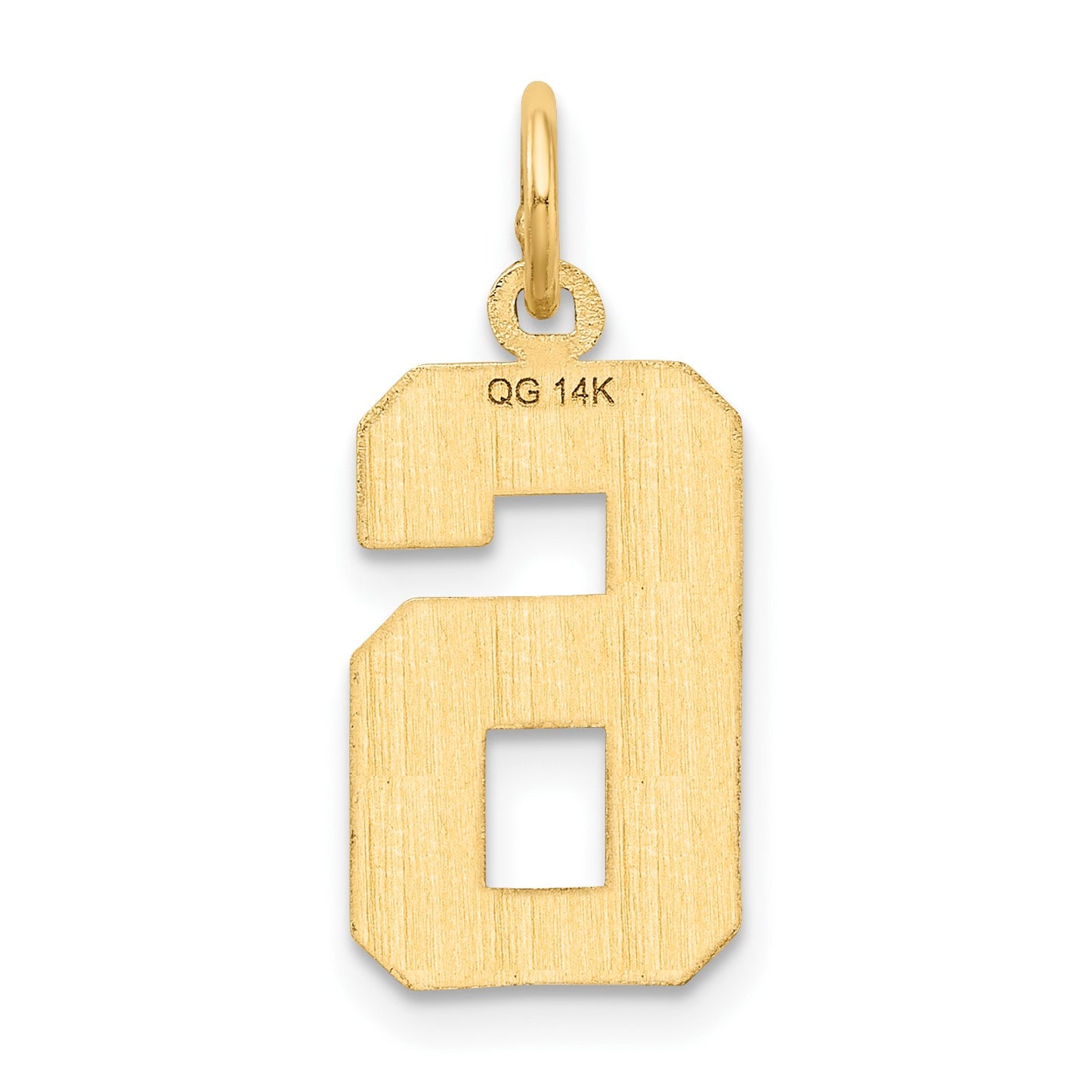 14k Medium Diamond-cut Number 6 Charm
