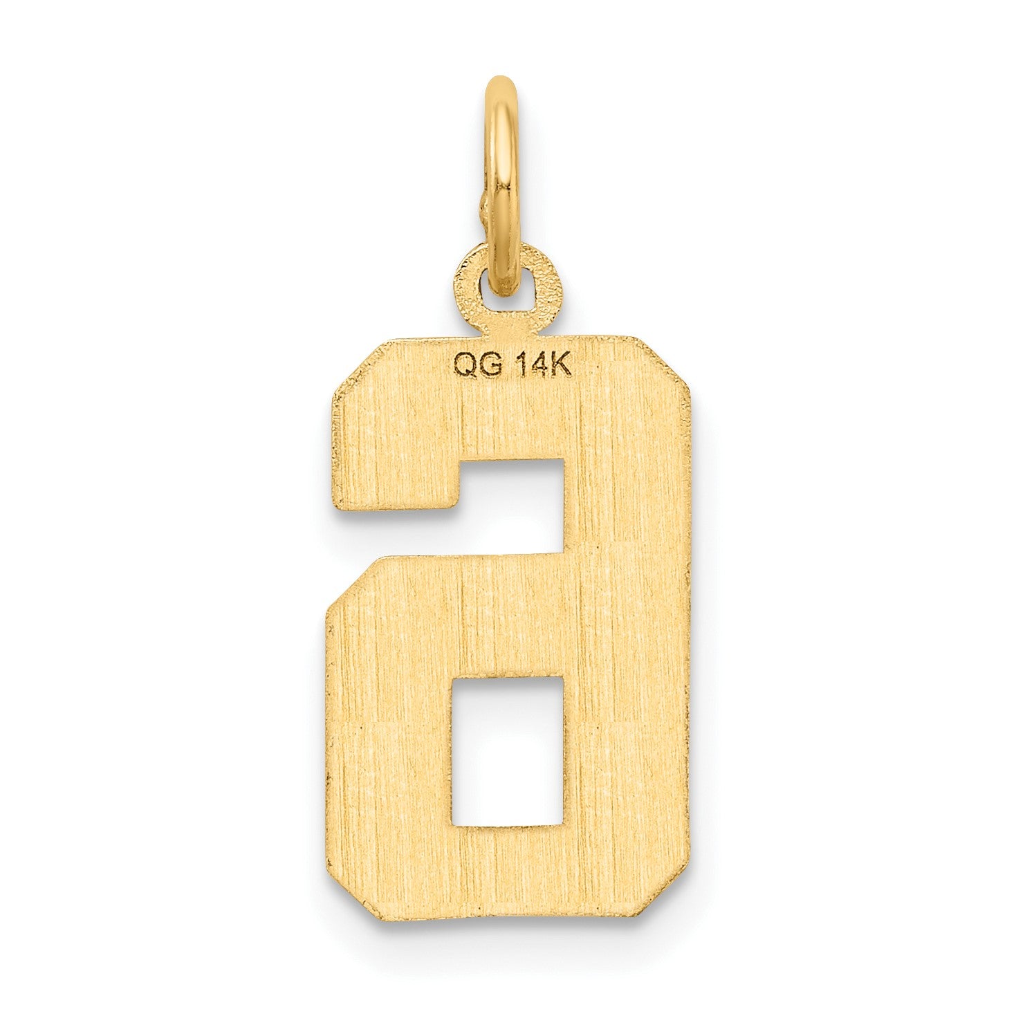 14k Medium Diamond-cut Number 6 Charm