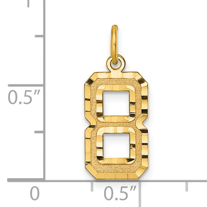 14k Medium Diamond-cut Number 8 Charm