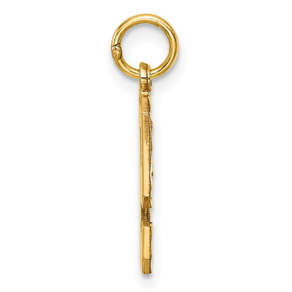 14k Medium Diamond-cut Number 9 Charm