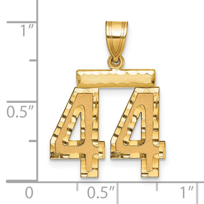 14k Medium Diamond-cut Number 44 Charm