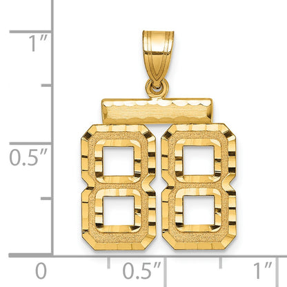 14k Medium Diamond-cut Number 88 Charm