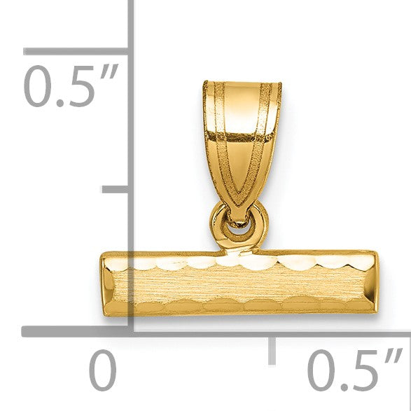 14k Medium Diamond-cut Top Charm