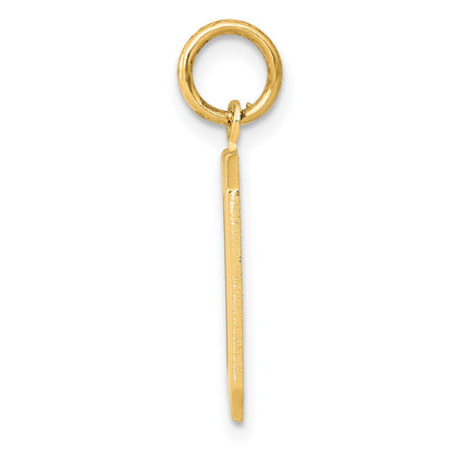 14k Medium Polished Number 0 Charm