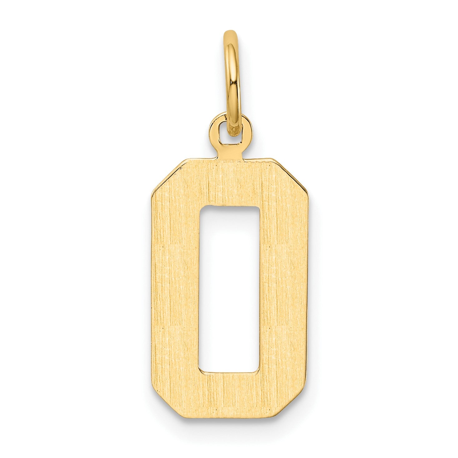 14k Medium Polished Number 0 Charm
