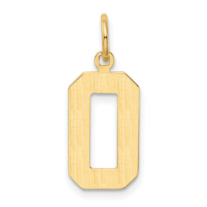 14k Medium Polished Number 0 Charm