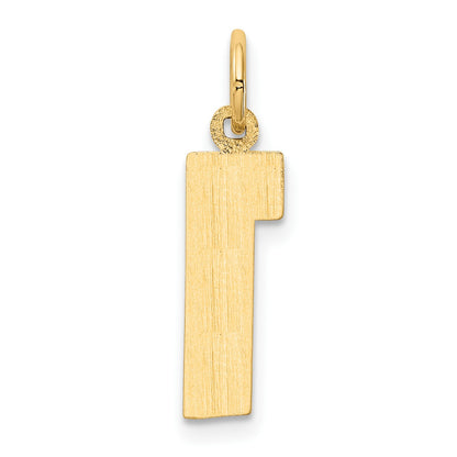 14k Medium Polished Number 1 Charm