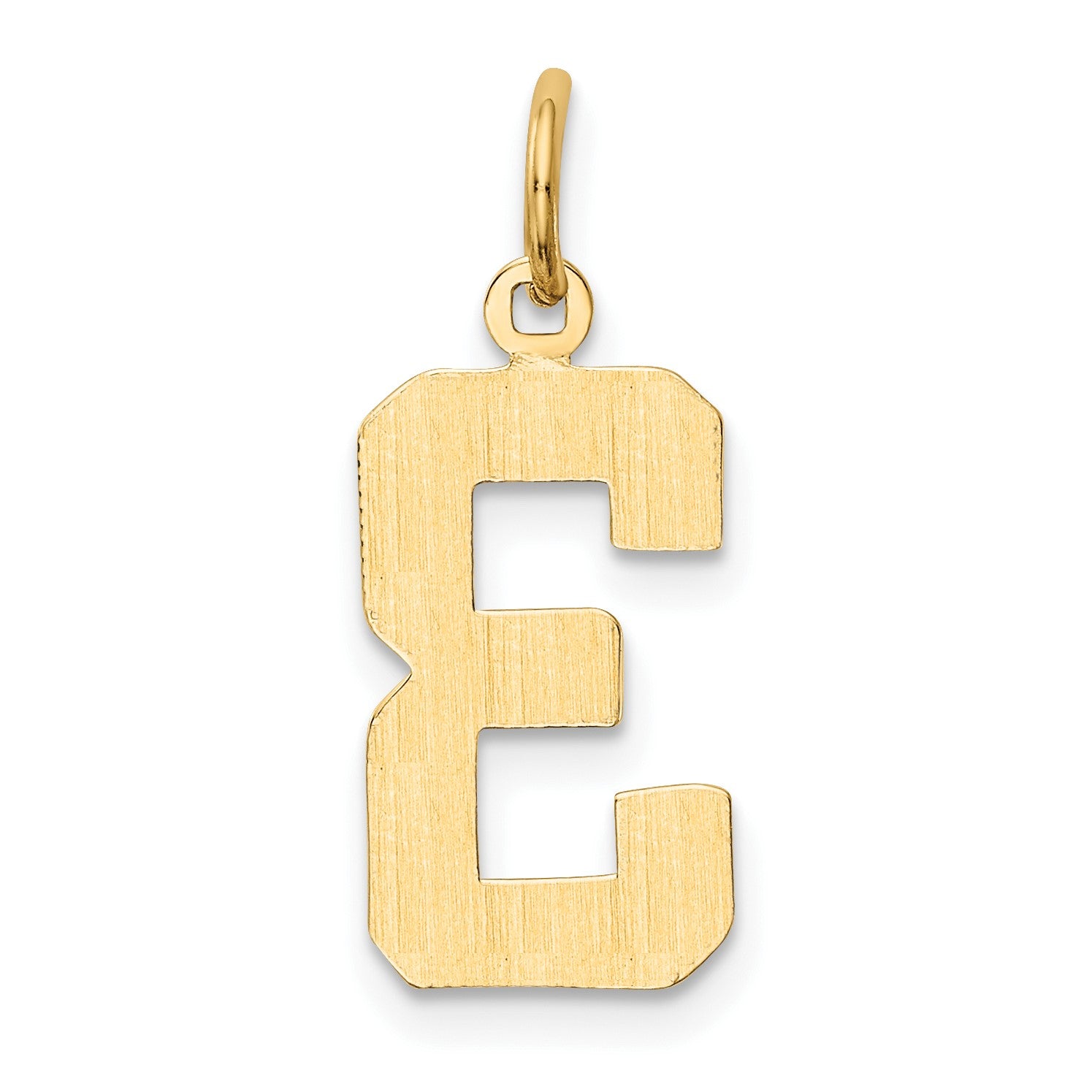 14k Medium Polished Number 3 Charm