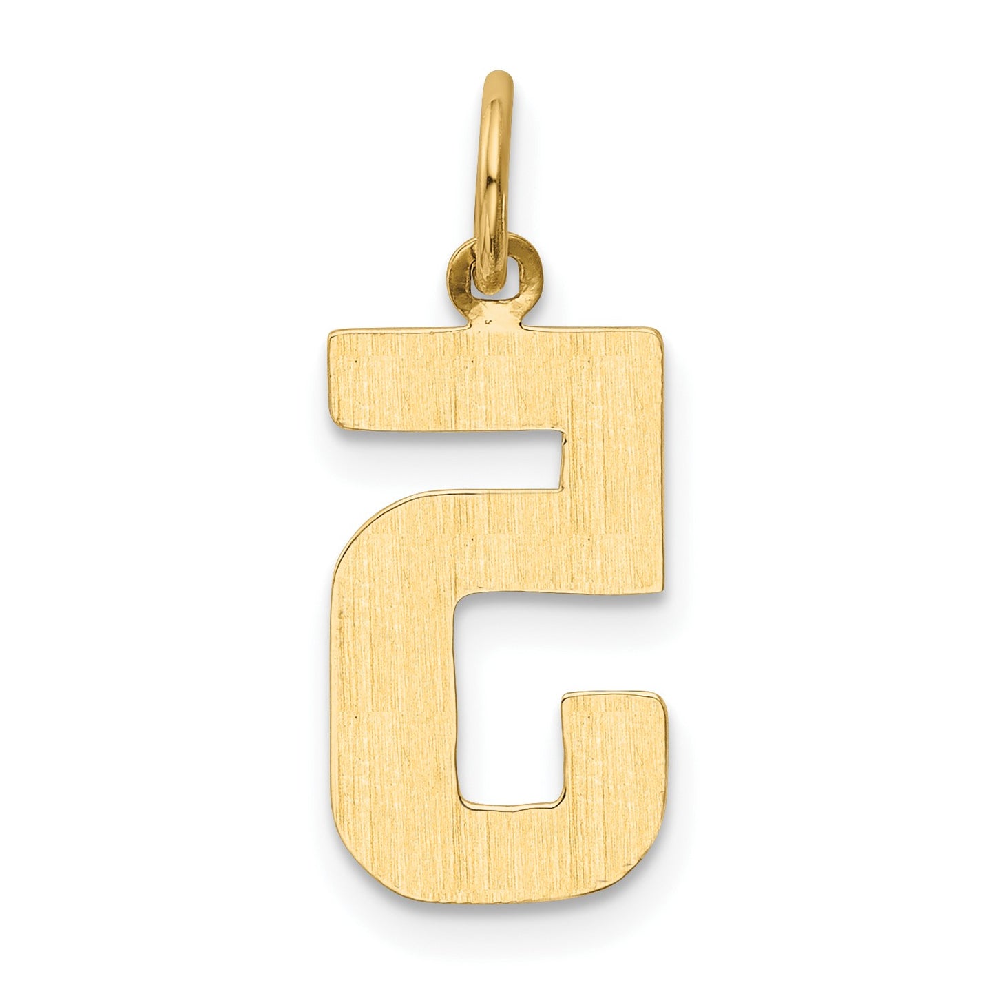 14k Medium Polished Number 5 Charm