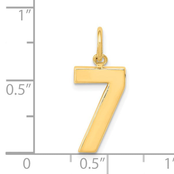 14k Medium Polished Number 7 Charm