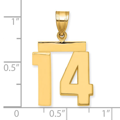 14k Medium Polished Number 14 Charm