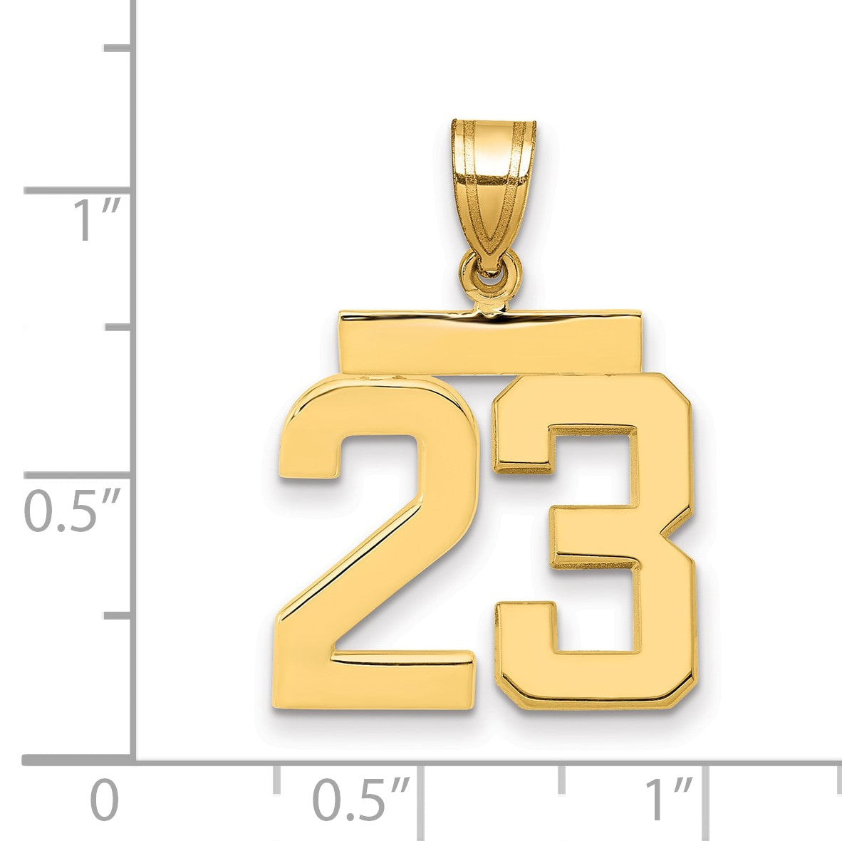 14k Medium Polished Number 23 Charm