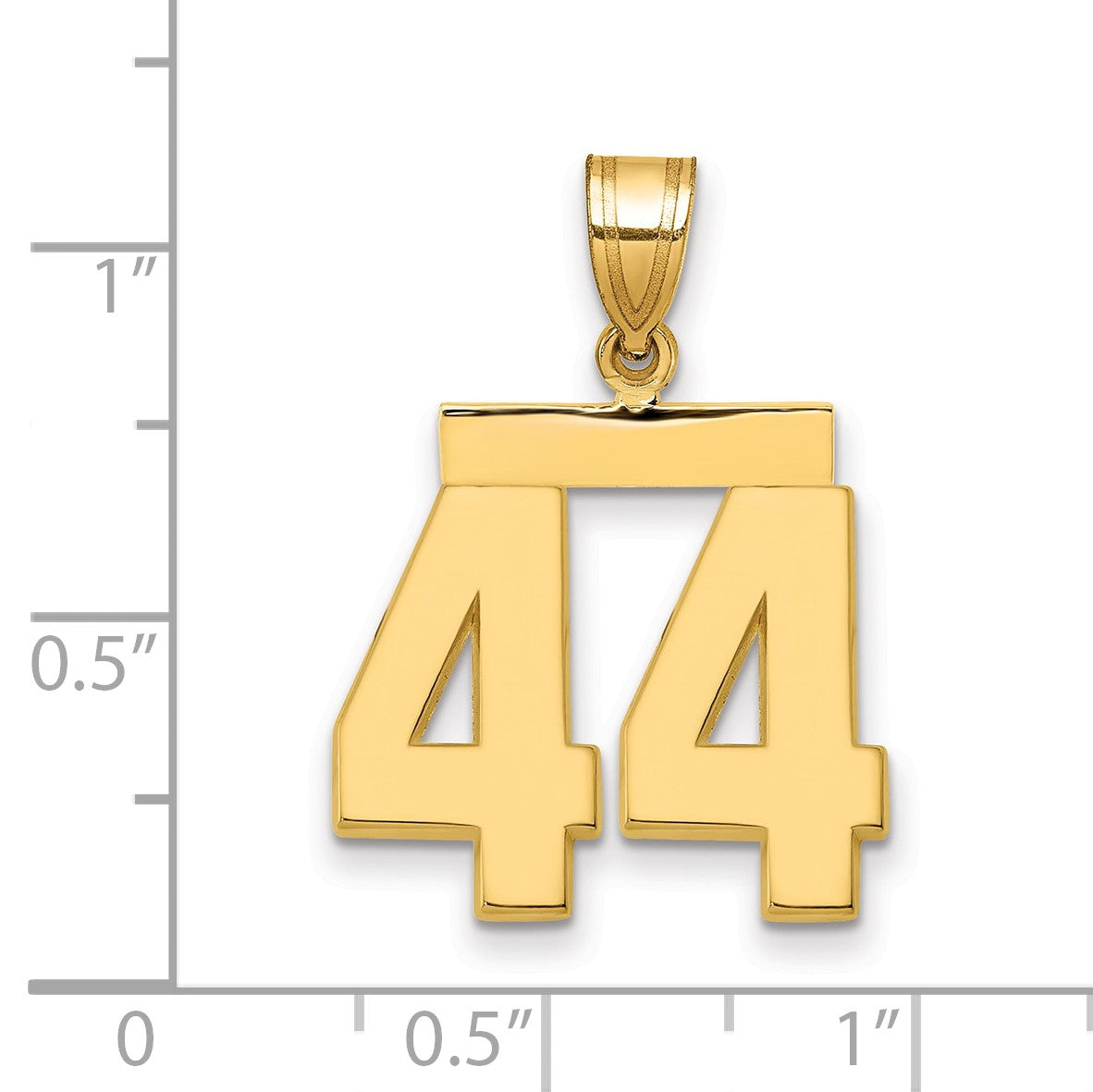 14k Medium Polished Number 44 Charm