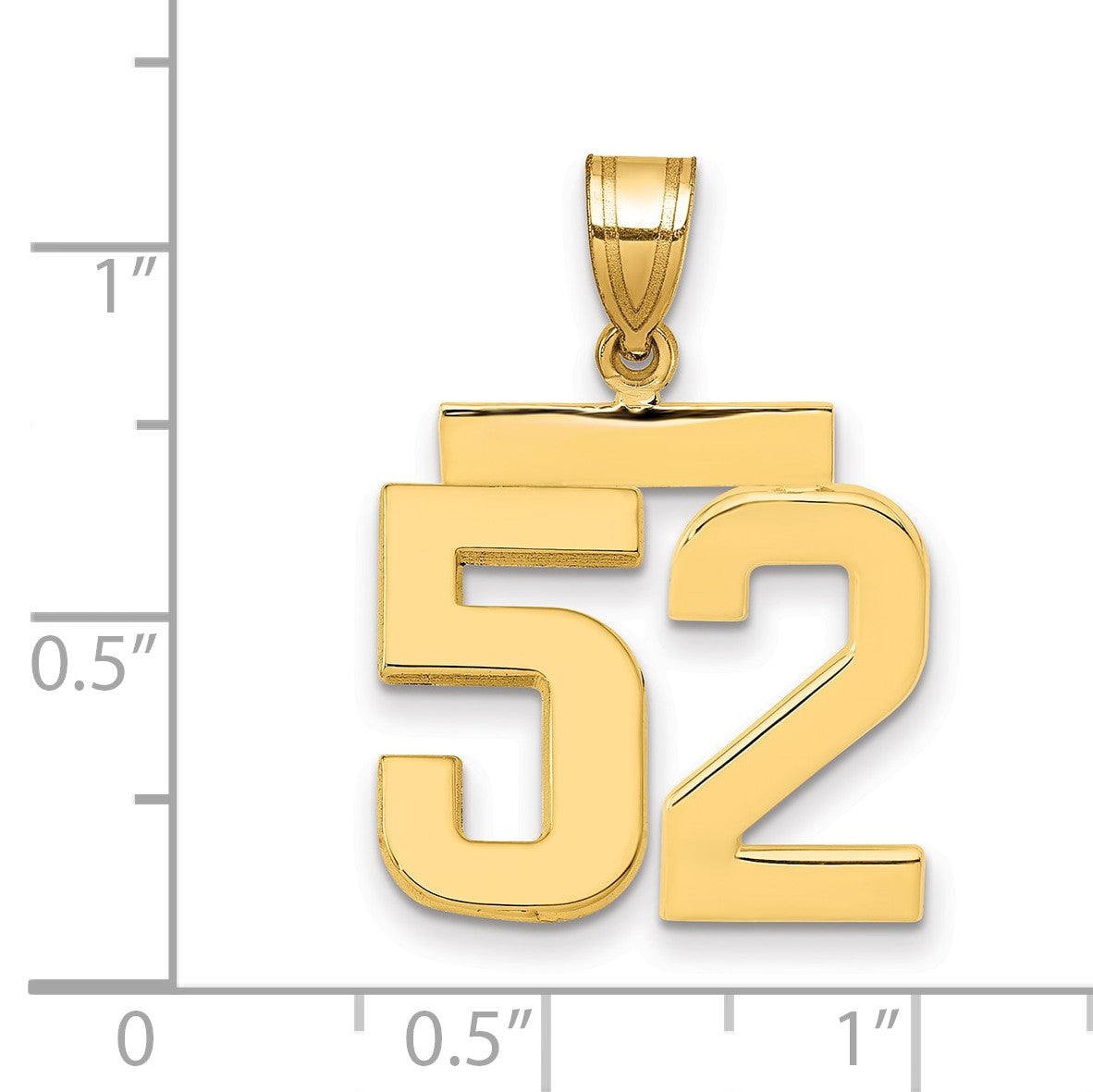 14k Medium Polished Number 52 Charm