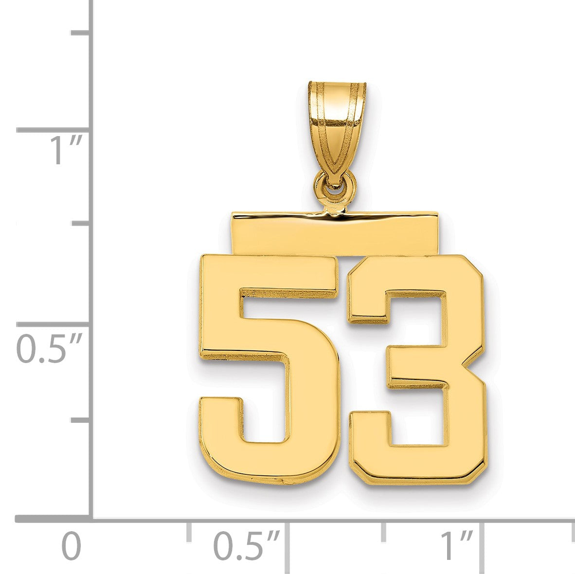 14k Medium Polished Number 53 Charm