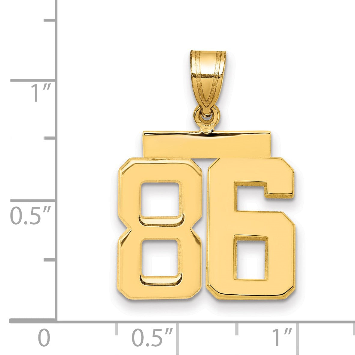 14k Medium Polished Number 86 Charm