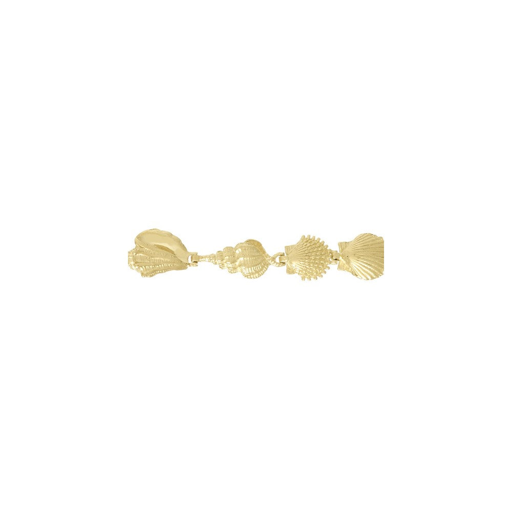 14K YG 8 ASSORTED SHELL LINK BRACELET