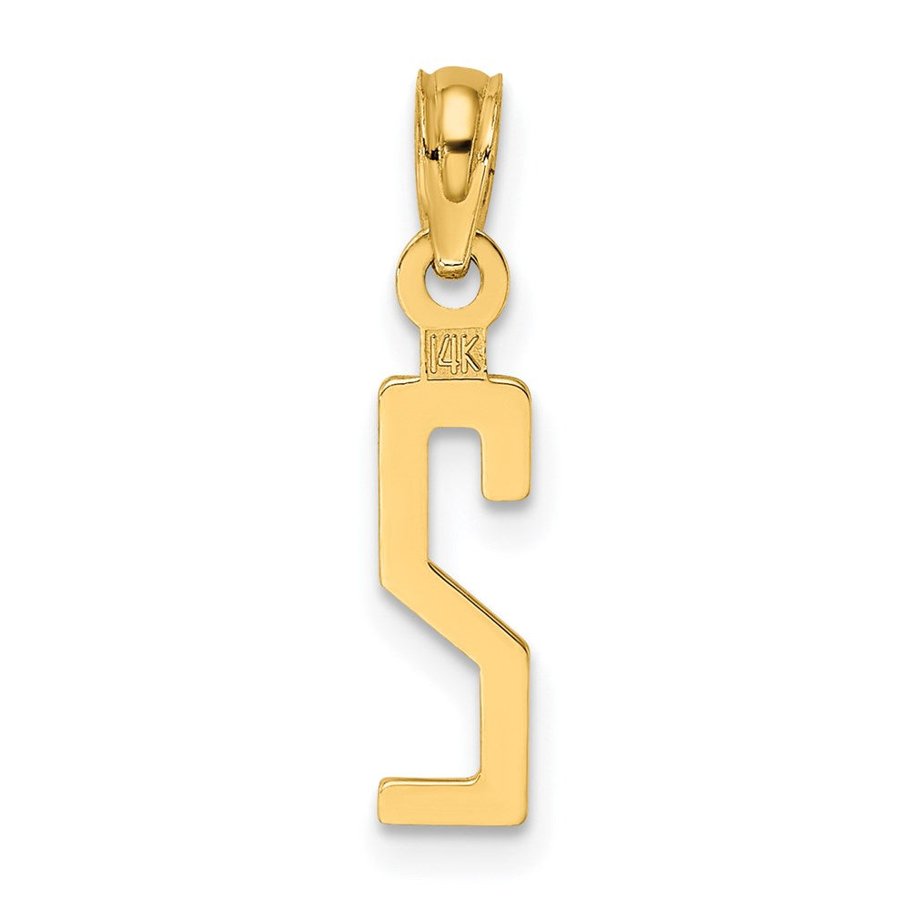 14k Polished Number 2 Pendant