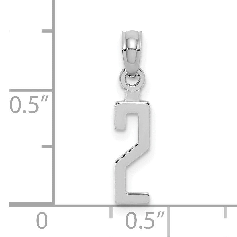 14kw Polished Number 2 Pendant
