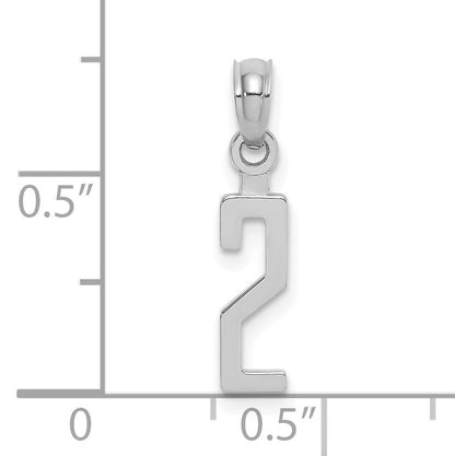 14kw Polished Number 2 Pendant