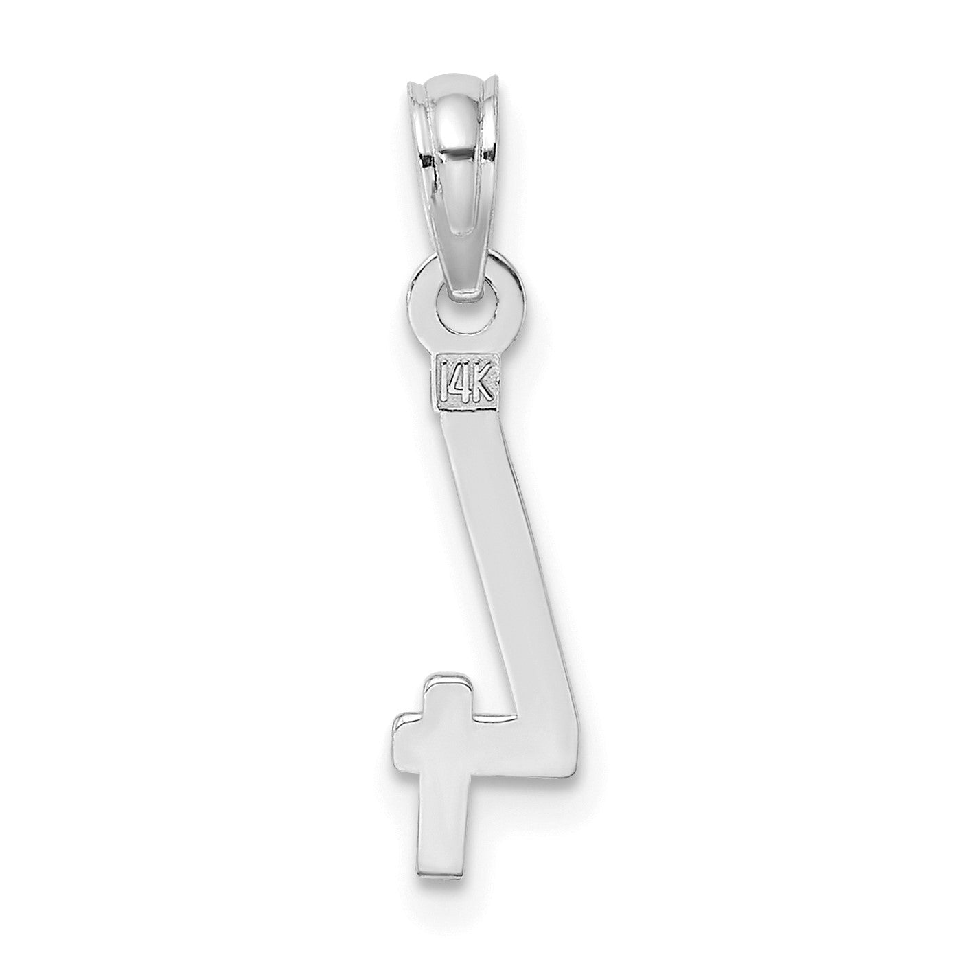 14kw Polished Number 4 Pendant