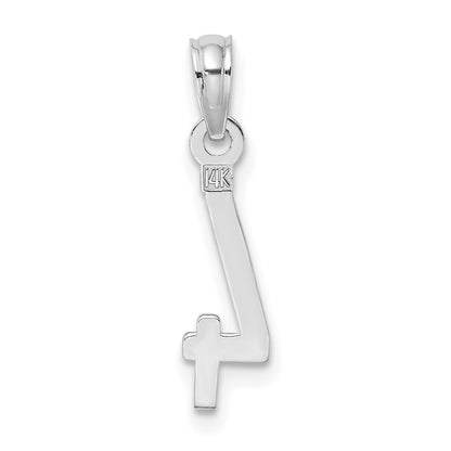 14kw Polished Number 4 Pendant
