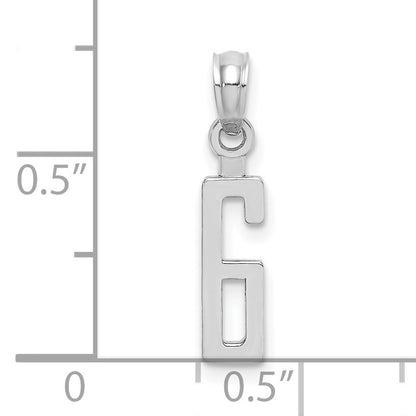 14kw Polished Number 6 Pendant