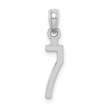 14K White Polished Number 7 Pendant