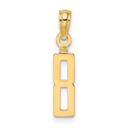 14k Polished Number 8 Pendant