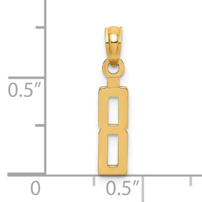 14k Polished Number 8 Pendant