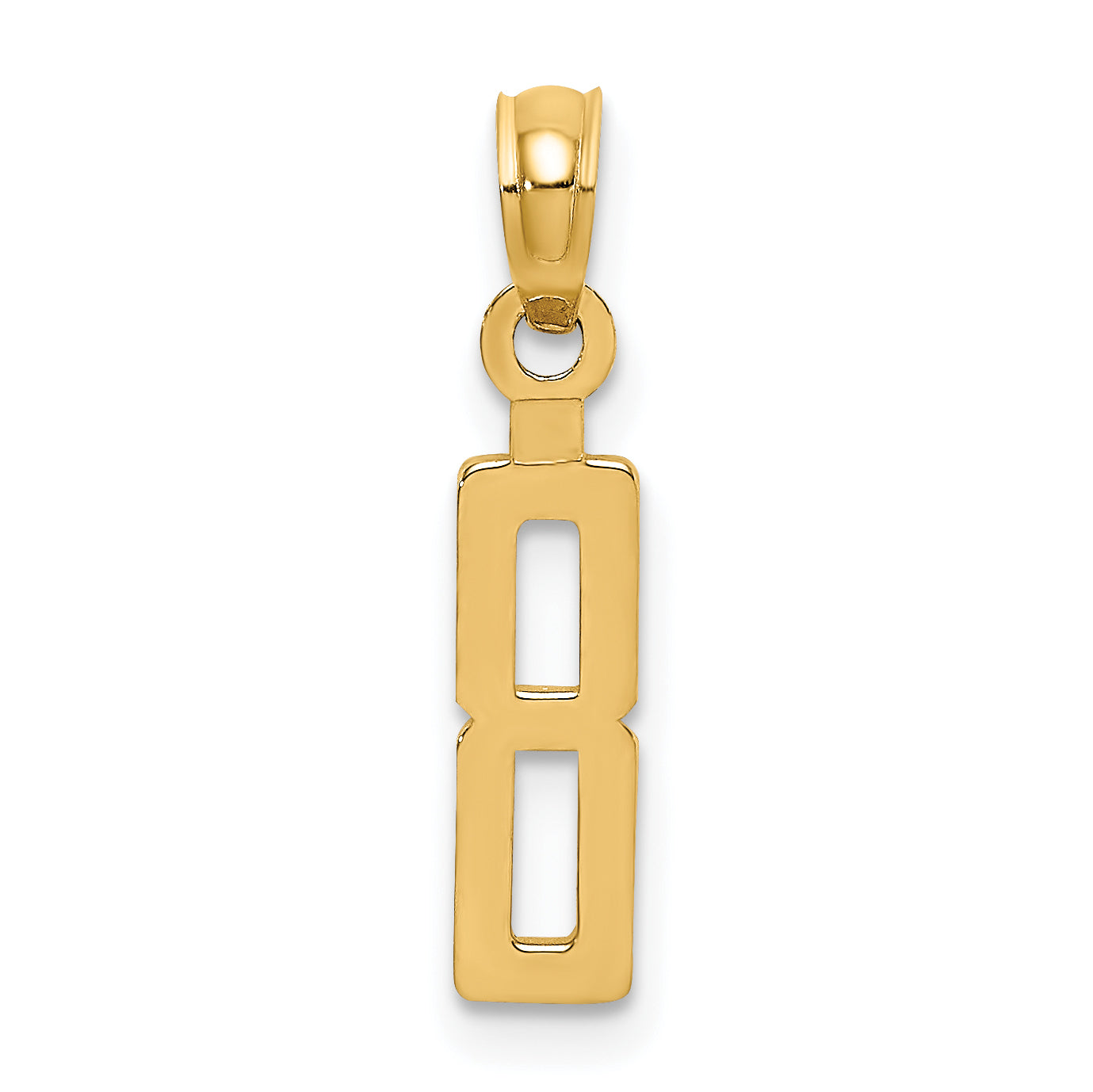 14k Yellow Gold Polished Number 8 Pendant