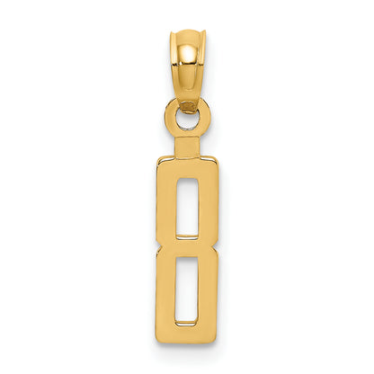 14k Yellow Gold Polished Number 8 Pendant