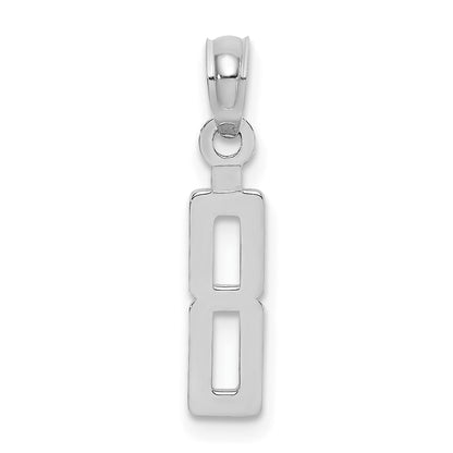 14K White Polished Number 8 Pendant