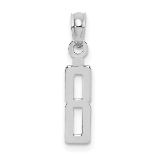 14kw Polished Number 8 Pendant