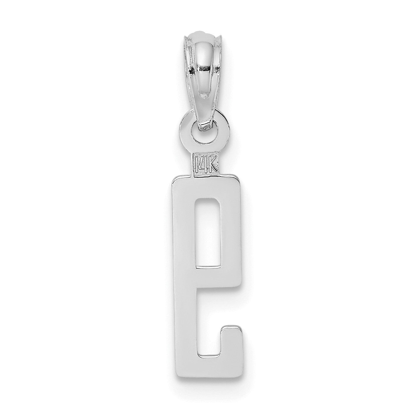 14kw Polished Number 9 Pendant