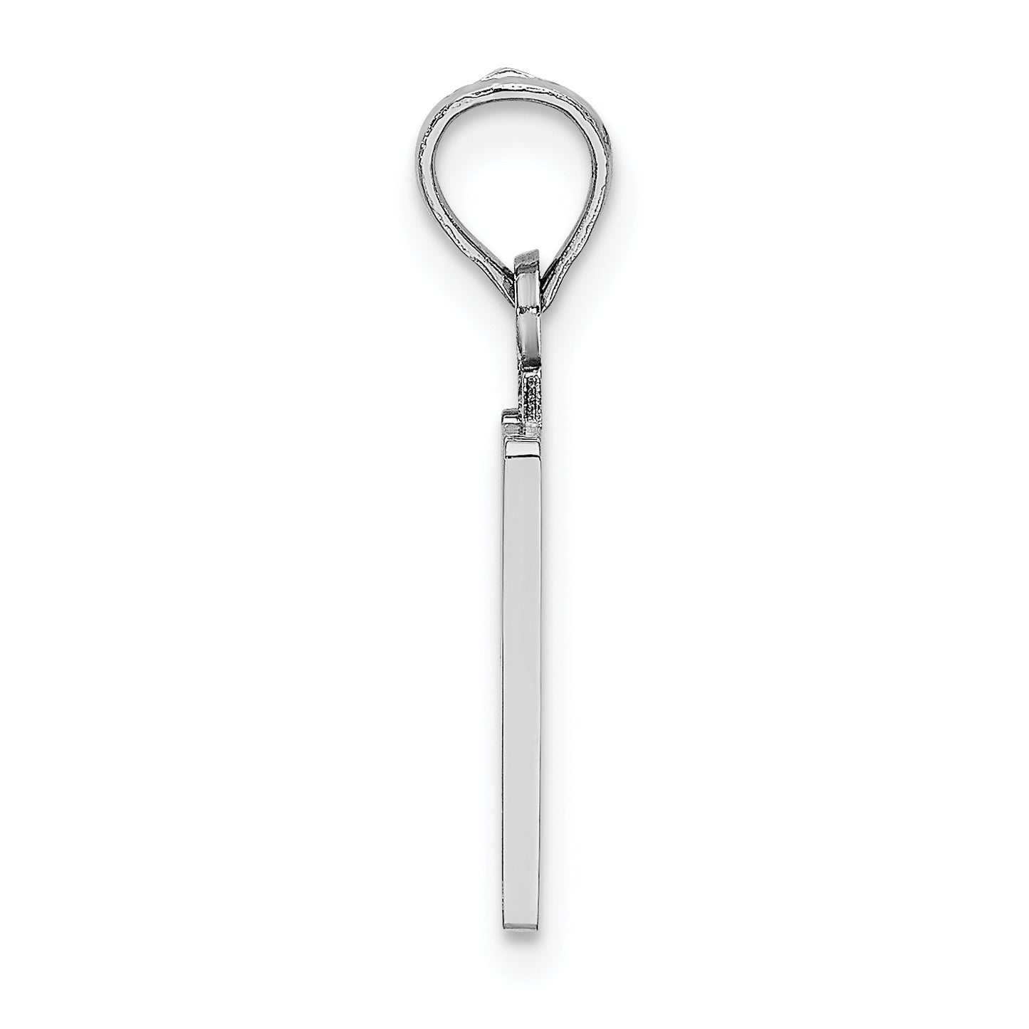 14K White Polished Number 10 Pendant