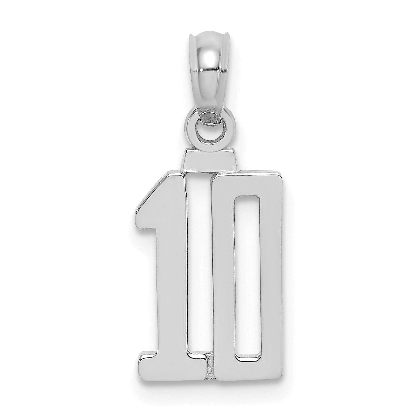 14kw Polished Number 10 Pendant