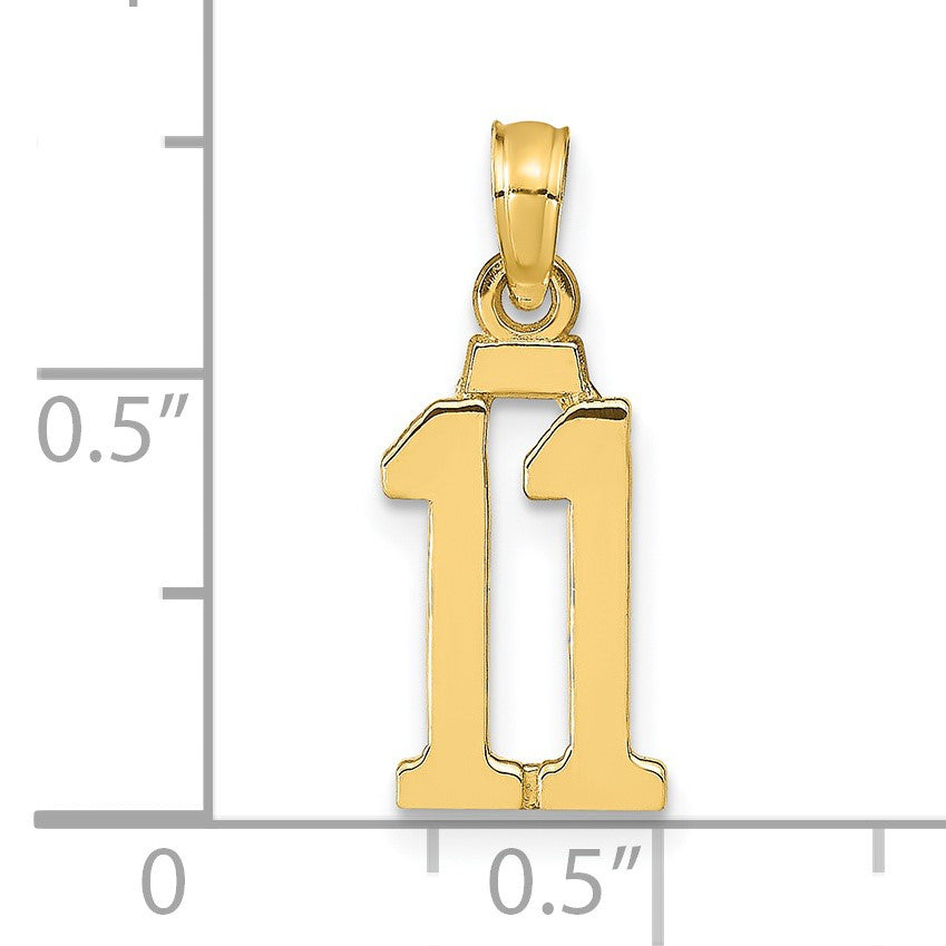14k Polished Number 11 Pendant
