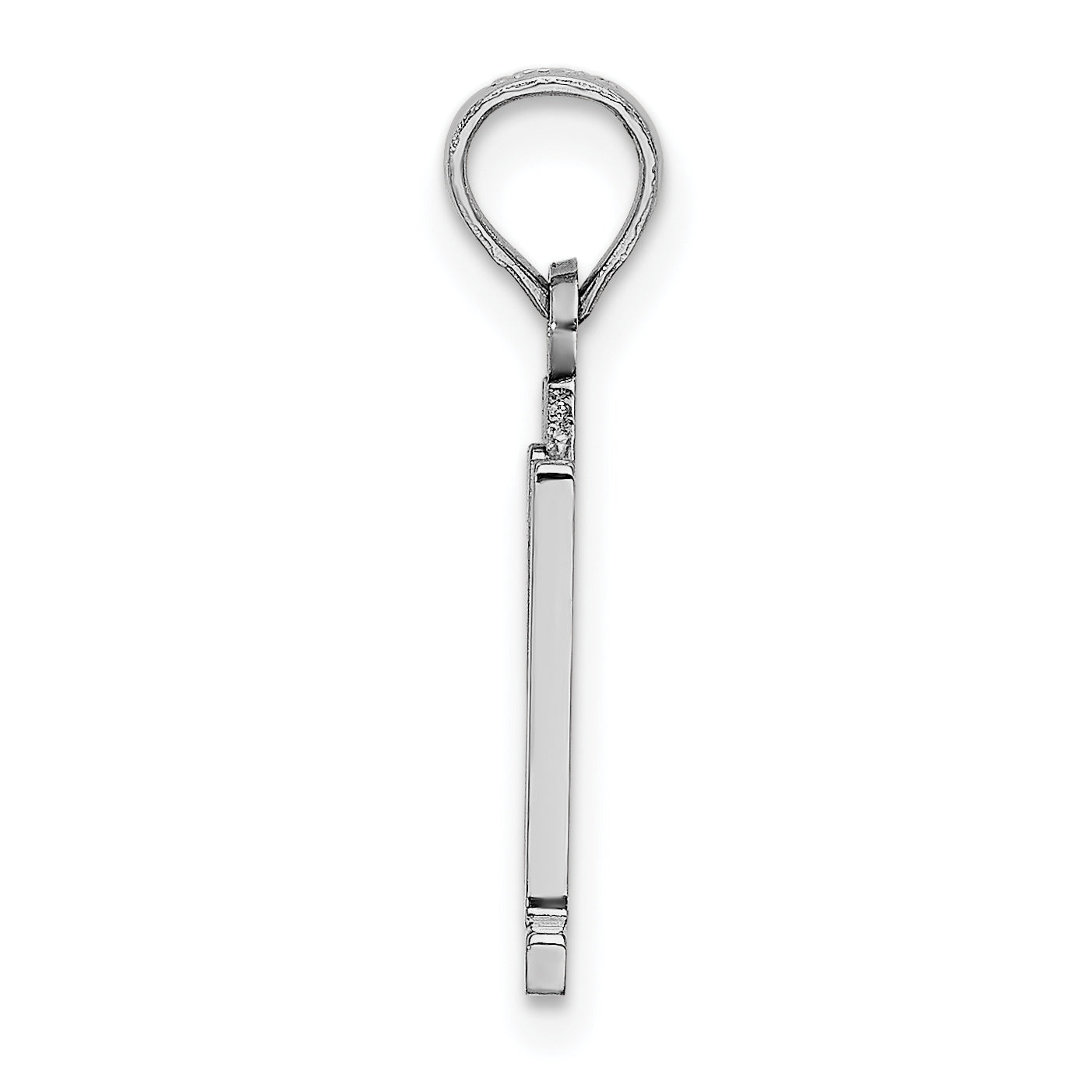14K White Polished Number 11 Pendant